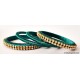 Teal Green Colour Silk Thread Bangles-4 Set