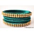 Teal Green Colour Silk Thread Bangles-4 Set