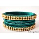 Teal Green Colour Silk Thread Bangles-4 Set