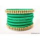 Green Silk Thread Bangles-6 Set