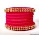 Pink Silk Thread Bangles-6 Set