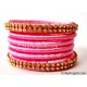 Rose Colour Silk Thread Bangles-6 Set Rose Colour Silk Thread Bangles-6 Set