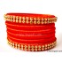 Orange Colour Silk Thread Bangles-6 Set