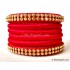 Red Colour Silk Thread Bangles-6 Set