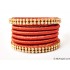 Brick Red Colour Silk Thread Bangles-6 Set