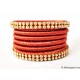 Brick Red Colour Silk Thread Bangles-6 Set Brick Red Colour Silk Thread Bangles-6 Set