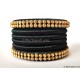 Black Colour Silk Thread Bangles-6 Set