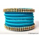 Blue Colour Silk Thread Bangles-6 Set