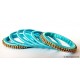 Turquoise Blue Colour Silk Thread Bangles-6 Set