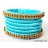 Turquoise Blue Colour Silk Thread Bangles-6 Set