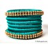 Teal Green Colour Silk Thread Bangles-6 Set
