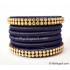 Dark Blue Colour Silk Thread Bangles-6 Set