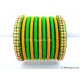 Lime Green Silk Thread Bangles-11 Set