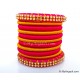 Pink Silk Thread Bangles-11 Set