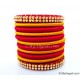 Magenta Colour Silk Thread Bangles-11 Set