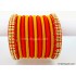 Orange Colour Silk Thread Bangles-11 Set