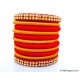 Red Colour Silk Thread Bangles-11 Set