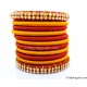 Brick Red Colour Silk Thread Bangles-11 Set