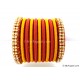 Brick Red Colour Silk Thread Bangles-11 Set