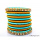 Turquoise Blue Colour Silk Thread Bangles-11 Set Turquoise Blue Colour Silk Thread Bangles-11 Set