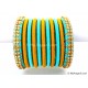 Turquoise Blue Colour Silk Thread Bangles-11 Set Turquoise Blue Colour Silk Thread Bangles-11 Set