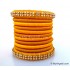 Dark Yellow Colour Silk Thread Bangles-11 Set