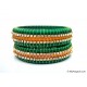 Green Colour Silk Thread Bangles-Triple Set