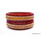 Red Colour Silk Thread Bangles-Triple Set