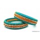 Turquoise Blue Colour Silk Thread Bangles-Triple Set