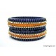 Dark Blue Colour Silk Thread Bangles-Triple Set