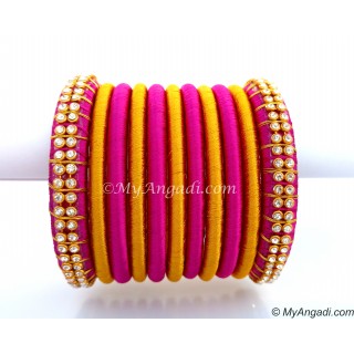 Purple Silk Thread Bangles-11 Set