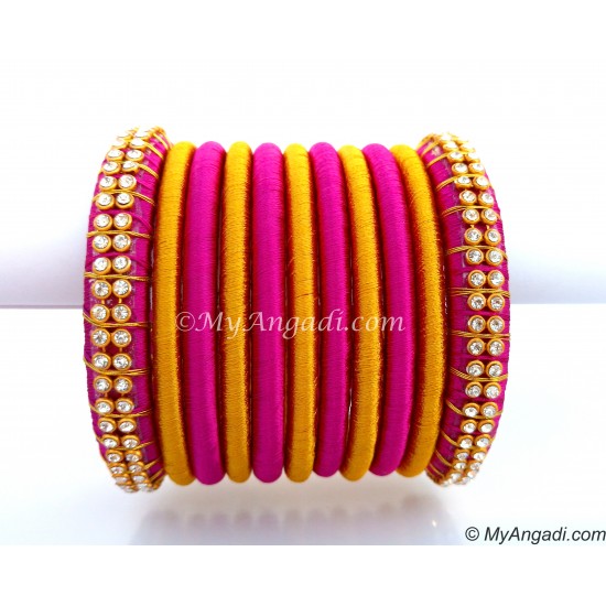 Purple Silk Thread Bangles-11 Set Purple Silk Thread Bangles-11 Set