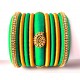 Green Grand Wedding Silk Thread Bangle Set with Jhumka Earrings