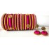 Pink Grand Wedding Silk Thread Bangle Set with Jhumka Earrings