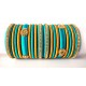 Turquoise Blue Grand Wedding Silk Thread Bangle Set with Jhumka Earrings