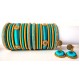 Turquoise Blue Grand Wedding Silk Thread Bangle Set with Jhumka Earrings