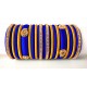 Royal Blue Grand Wedding Silk Thread Bangle Set with Jhumka Earrings