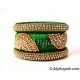 Dark Green Grand Kada Bridal Silk Thread Bangle Set