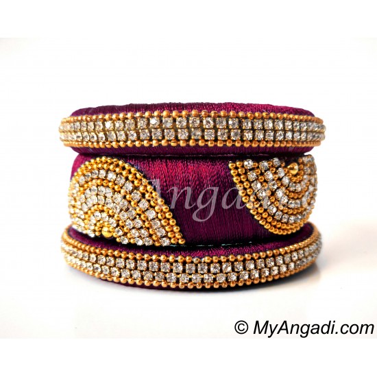 Magenta Grand Kada Bridal Silk Thread Bangle Set Magenta Grand Kada Bridal Silk Thread Bangle Set