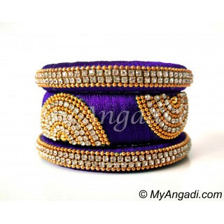 Violet Grand Kada Bridal Silk Thread Bangle Set