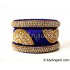 Royal Blue Grand Kada Bridal Silk Thread Bangle Set