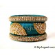 Teal Green Grand Kada Bridal Silk Thread Bangle Set