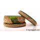 Olive Green Grand Kada Bridal Silk Thread Bangle Set