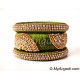 Olive Green Grand Kada Bridal Silk Thread Bangle Set Olive Green Grand Kada Bridal Silk Thread Bangle Set