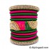 Dark Green - Pink Colour Grand Kada Bridal Silk Thread Bangle Set