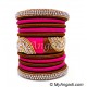 Kakki  - Pink Colour Grand Kada Bridal Silk Thread Bangle Set