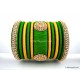 Lime Green with Gold Combination Grand Kada Bridal Silk Thread Bangle Set