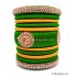 Lime Green with Gold Combination Grand Kada Bridal Silk Thread Bangle Set