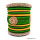 Lime Green with Gold Combination Grand Kada Bridal Silk Thread Bangle Set