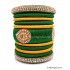 Dark Green with Gold Combination Grand Kada Bridal Silk Thread Bangle Set